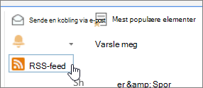 Bibliotekfane med RSS-varsel uthevet