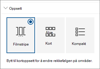 Innstillinger for oppsett av nettstedsnettdel