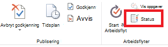 Bånd med knapp for godkjenningsstatus