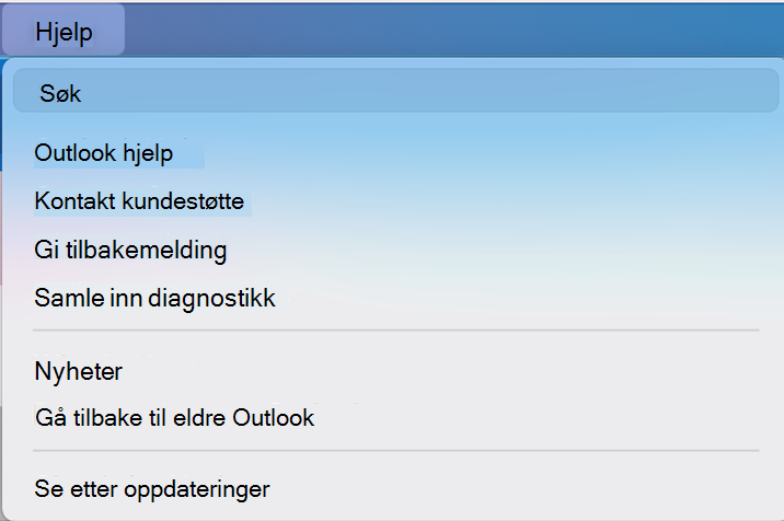 nye Outlook-alternativer veksleknapp