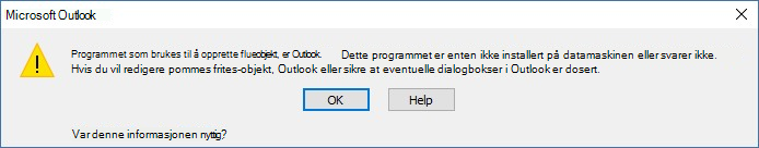 Programmet er ikke installert