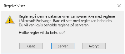 Regelveiviser, spørsmål i dialogboks