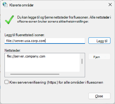 Klarert område
