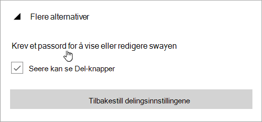 Skjermbilde av menyen Flere alternativer
