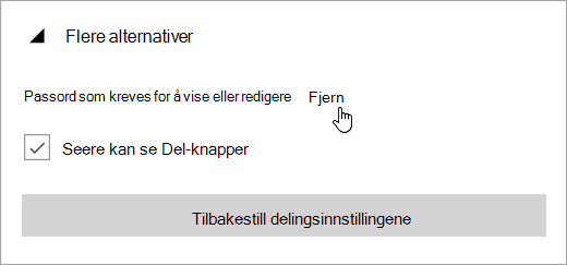 Skjermbilde av menyen Flere alternativer