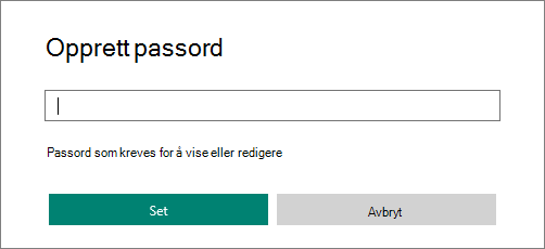 Opprett en dialogboks for passord