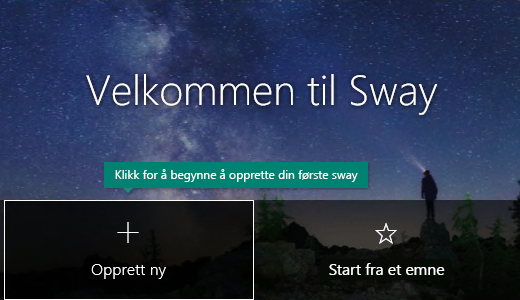 Opprett ny-knappen på Mine swayer-siden