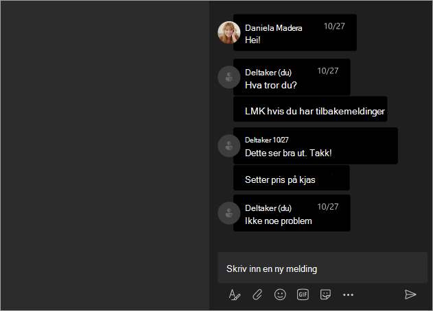Skjermbilde som viser deltakervisning når navn skjules i Teams-møte eller nettseminar.
