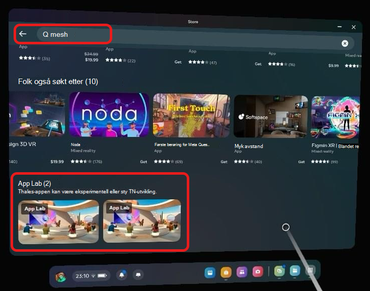 Finn Mesh-appen i Mesh-appbutikken