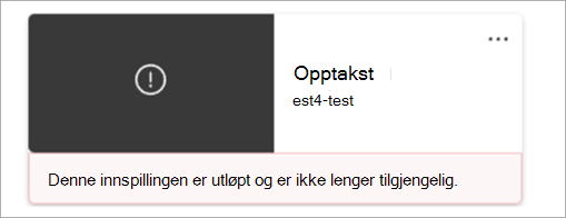 Skjermbilde som viser en opptaks-chiclet som indikerte at opptaket ble slettet permanent.