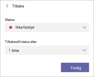 Angi status og varighet