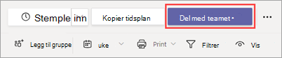 Del med teamet-knappen i Skift