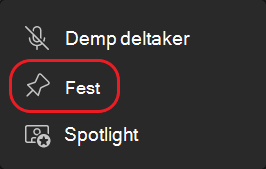 Fest strøm-knapp-sirklet i Teams