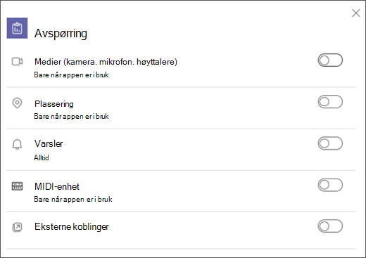 aktiver/deaktiver funksjonsinnstilling