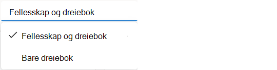 Bruk dreieboken bare for å se trender for denne, eller bruk både fellesskap og dreiebok