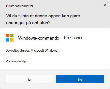 Screenshot of the UAC dialog box.
