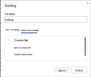 Koblingsvalgpanel
