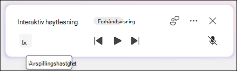 Velg lesehastighet.