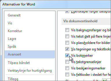 Alternativer for Word