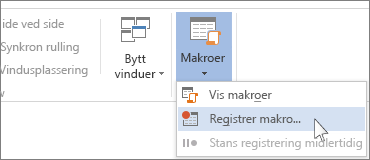 Registrer makro-kommando