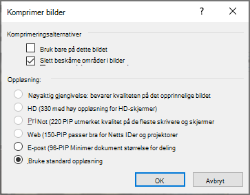 Skjermbilde av Komprimer bilder
