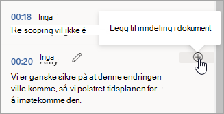 Velg Legg til inndeling i dokumentet