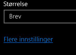 Flere innstillinger