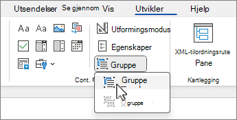 Gruppekontrollmeny