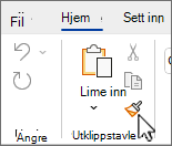 Kopier format-knappen på båndet