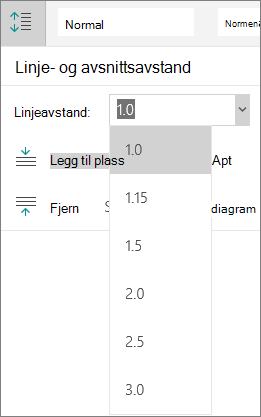 Alternativer for linjeavstand