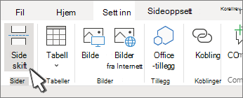 Sideskift-knappen