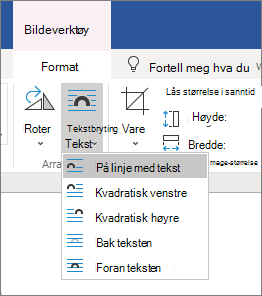Alternativer for tekstbryting