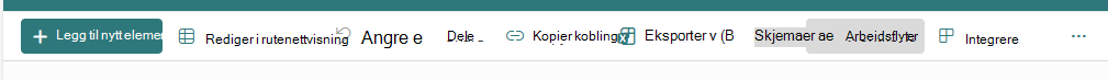SharePoint-arbeidsflyter i liste og dokumentlinje