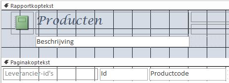 rapport in ontwerpweergave met pagina-einde