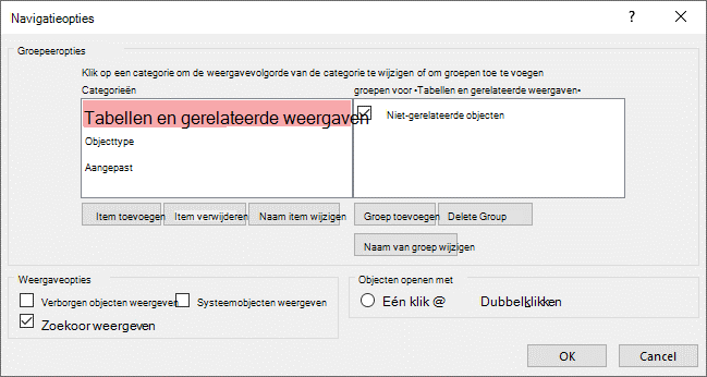 De standaard aangepaste categorie