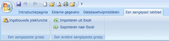 Tabblad Aangepast lint met twee groepen