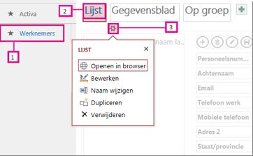 Beschikbare weergaven voor een Access-app