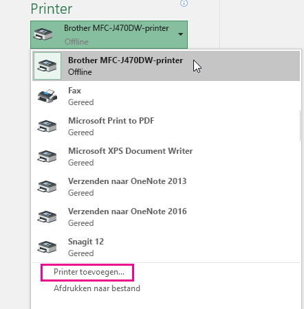 Klik op Printer toevoegen om de gekozen printer toe te voegen.