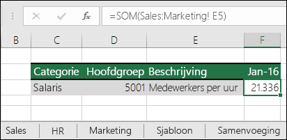 Excel-formuleverwijzing voor 3D-bladen