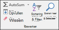 Zoeken & Selecteren op het lint