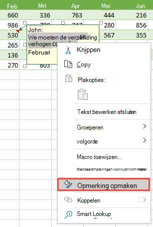 Maak een opmerking op door de tekst te selecteren die u wilt opmaken, klik er met de rechtermuisknop op en selecteer Opmerking opmaken.