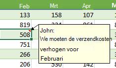 Afbeelding van een opmerking die opnieuw is opgemaakt.