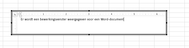 U kunt het ingesloten Word-document rechtstreeks in Excel bewerken.