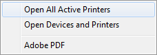 Selecteer Alle actieve printers weergeven.