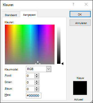 Aangepaste kleurenkiezer voor Excel Desktop