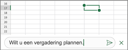 Voer een opmerking in en tik op het pictogram P\