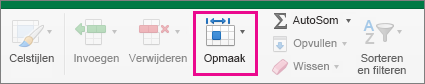 Op het tabblad Start is Indeling gemarkeerd