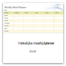 Selecteer dit om de sjabloon Weekschema voor maaltijden op te halen.