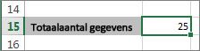 Resultaten van de functie AANTALARG