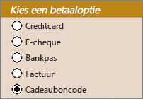 Voorbeeld van keuzerondjes